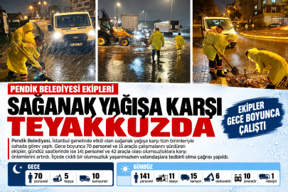 Pendik Belediyesi Sağanağa Karşı 7/24 Saat Teyakkuzda